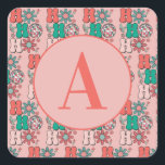 Retro Vintage Christmas HoHoHo Monogram Quadratischer Aufkleber<br><div class="desc">Der Retro 80er/70er Themed Christmas Holiday ist eine reizvolle Mischung aus Nostalgie und Feiertagssaufe, die sich aus den beiden pulsierenden Jahrzehnten der Ikonen zusammensetzt. Das Design spiegelt das Wesen einer warmen und einladenden pastellfarbenen Weihnachtszeit wider. Mit Ho Ho Ho Ho in Retro und Saisondesign. Bearbeiten Sie mit Monogram und Name,...</div>