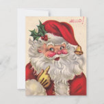 Retro Vintage Christmas Jolly Santa Feiertagskarte<br><div class="desc">Retro Vintage Weihnachts Jolly Weihnachtskarte.</div>