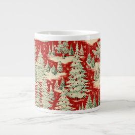 Retro Vintage Christmas Landscape Jumbo-Tasse