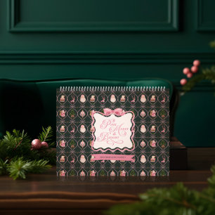 Retro Vintage Christmas Pink Ribbon Family Foto Kalender