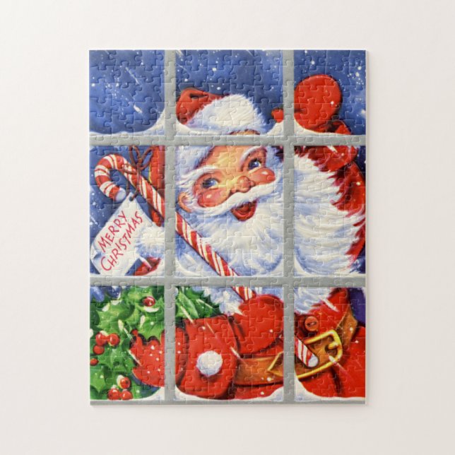 retro vintage Christmas Santa Holliday Puzzle (Vertikal)