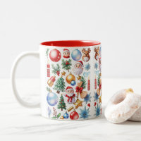 Retro Vintage Christmas Santa Reindeer