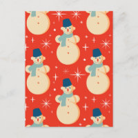 Retro Vintage Christmas Snowman Pattern Party