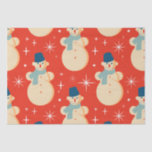 Retro Vintage Christmas Snowman Pattern Party Seidenpapier<br><div class="desc">Retro Vintage Weihnachts Snowman Muster Party Tissue Paper</div>
