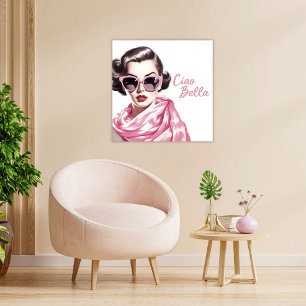 Retro Vintage Ciao Bella La Dolce Vita Leinwanddruck