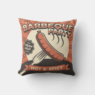 Retro Vintage Classic Grunge Barbecue-Party Kissen