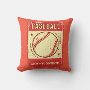 Retro Vintage Classic Grunge Rosa Baseball Kissen