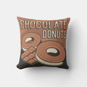 Retro Vintage Classic Grunge Schokoladen-Donut Kissen
