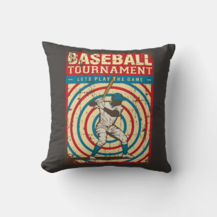 Retro Vintage Classic Kreise Baseballspieler Kissen
