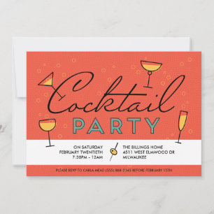 Retro-Vintage-Cocktailparty-Einladung Einladung