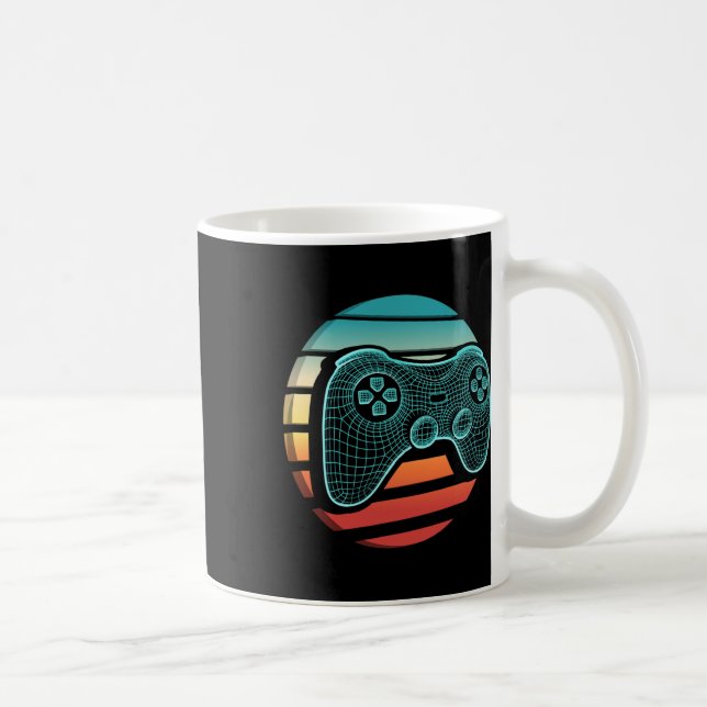 Retro-Vintage-Computerspiel-Controller Gamer Sonne Kaffeetasse (Rechts)