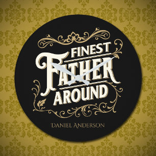 Retro Vintage Coole elegante Typografie Vater Zita Runde Wanduhr