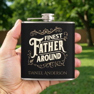 Retro Vintage Coole Elegante Typografie Vatertag Flachmann