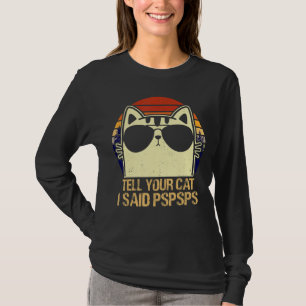 Retro Vintage Coole lustige Katze Erzählen Sie Ihr T-Shirt