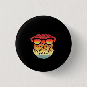 Retro Vintage Coole Mops Besitzer Geschenkgutschei Button