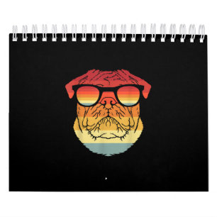 Retro Vintage Coole Mops Besitzer Geschenkgutschei Kalender