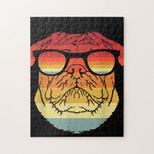 Retro Vintage Coole Mops Besitzer Geschenkgutschei Puzzle