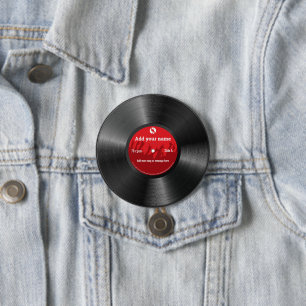 Retro-vintage-cooler benutzerdefinierter Text Viny Button