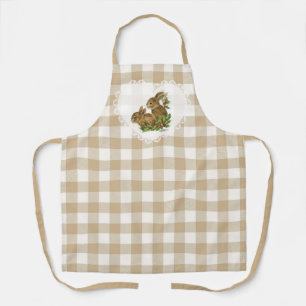 Retro Vintage Coquette Baby Tiere Hase Gingham Schürze