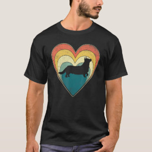 Retro Vintage Corgi Hund Herz Valentinstag Jungen T-Shirt