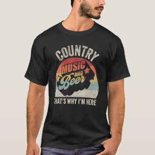 Retro Vintage Country-Musik und Bier Deshalb bin i T-Shirt