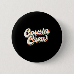 Retro-Vintage-Cousin-Crew-Familien-Matching-Lustig Button