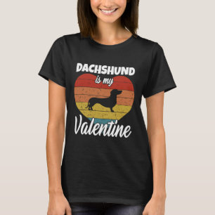 Retro Vintage Dackel Hunde Herzrhythmusstörungen T-Shirt