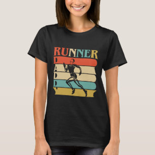 Retro Vintage Daddy Läufer Lustiges Running Dad Ge T-Shirt