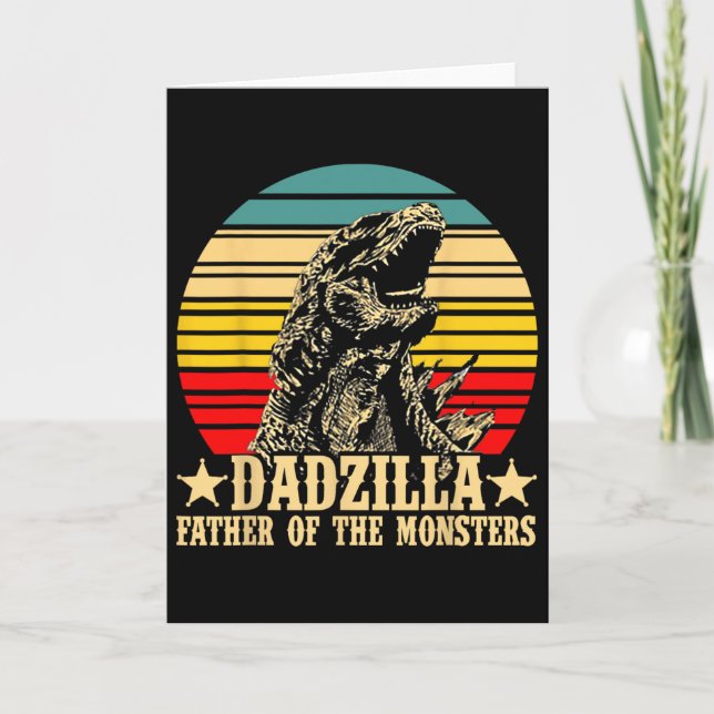 Retro Vintage Dadzilla Vater der Monster  Karte (Vorderseite)