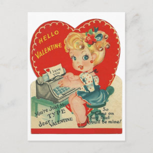 Retro Vintage Dame Valentine Holiday Postkarte