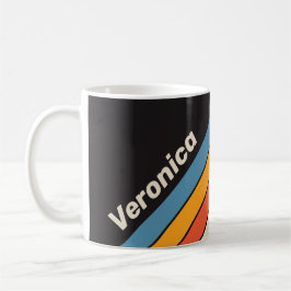 Retro Vintage Dark Rainbow Stripes with Name Kaffeetasse