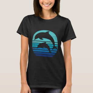 Retro Vintage Delfine Silhouette-Shirt T-Shirt