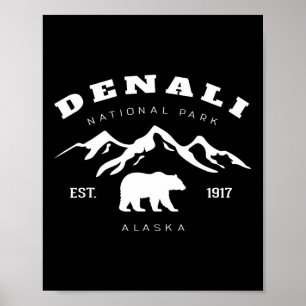 Retro Vintage Denali Nationalpark für Kinder Wande Poster