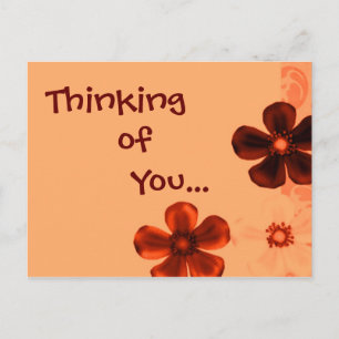 Retro Vintage Denk An Dich Orange Postkarte