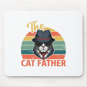 Retro Vintage Der Katzenvater - Katze Daddy Vatert Mousepad