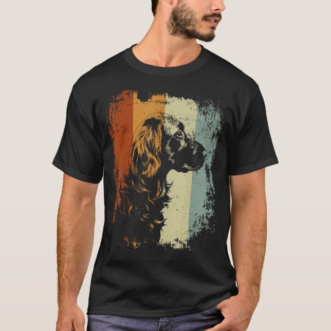 Retro Vintage Design English Setter Dog T-Shirt (Vorderseite)