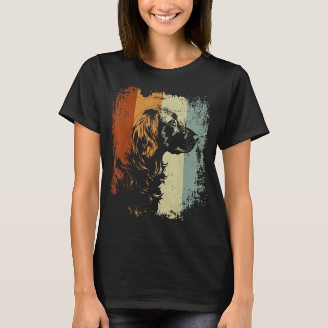 Retro Vintage Design English Setter Dog T-Shirt (Vorderseite)