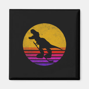 Retro Vintage Dinosaur Eishockey Dinosaurier  Magnet
