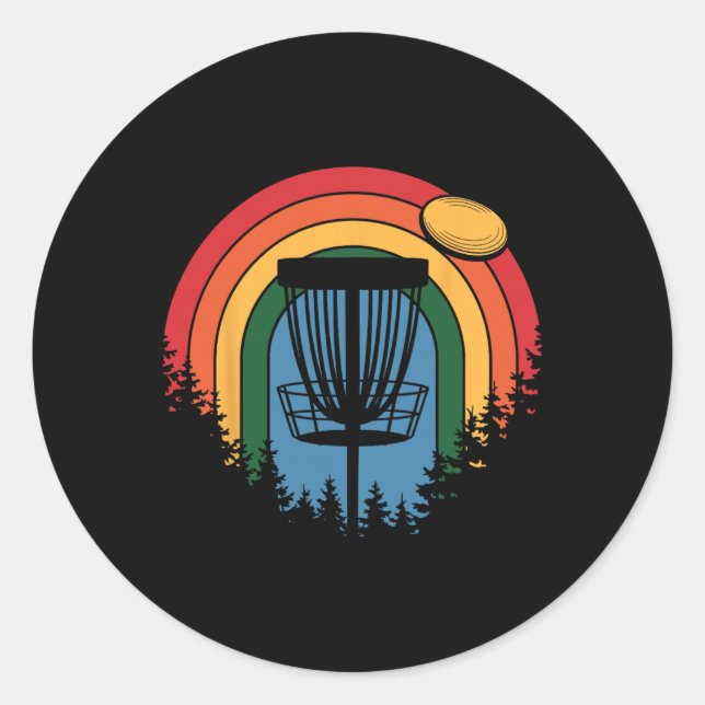 Retro Vintage Disc Golf _2  Runder Aufkleber (Vorderseite)