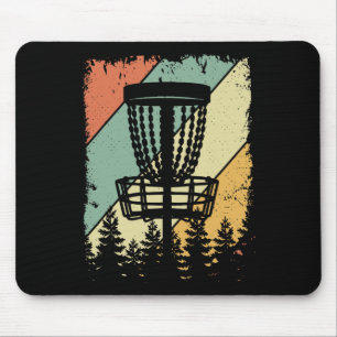 Retro Vintage Disc Golf Sket Bäume Frisbee Golf Lo Mousepad