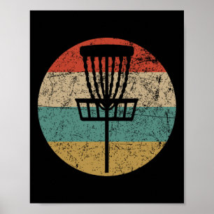 Retro-Vintage-Disc-Golf-Spieler Flying Disc Golfer Poster