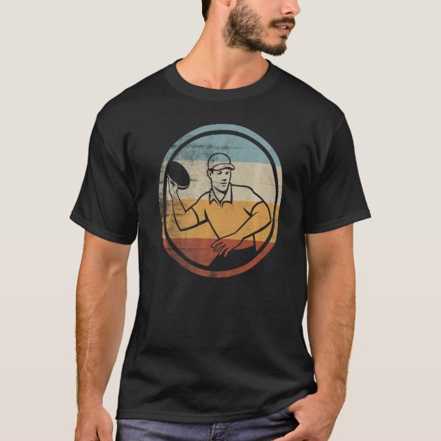 Retro Vintage Disk Golfer Disk Golf T-Shirt (Vorderseite)