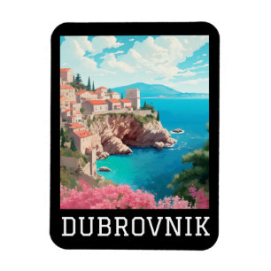 Retro Vintage Dubrovnik Kroatien Adria Küste Magnet