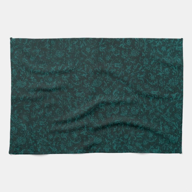 Retro Vintage dunkle aquamarine Küchen-Tücher Geschirrtuch (Horizontal)