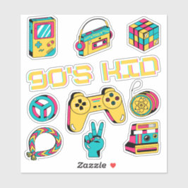 Retro Vintage Erinnerungen eines nostalgischen 90e Aufkleber