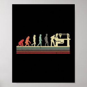 Retro Vintage Evolution CNC-Maschinenprogrammierer Poster
