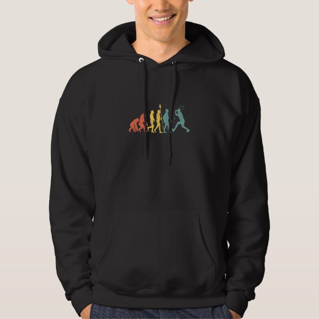 Retro Vintage Evolution Tennis Player Hoodie (Vorderseite)