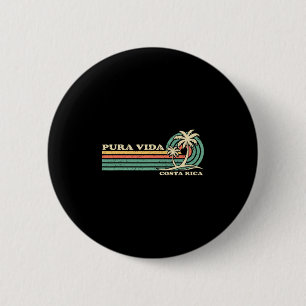 Retro Vintage Familienurlaub Costa Rica Pura Vida Button