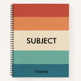 Retro Vintage-Farbbblock-Studenten-Notizbuch mit L Notizbuch