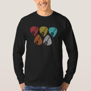 Retro Vintage Farben Gitarrenplektrum Für Gitarris T-Shirt